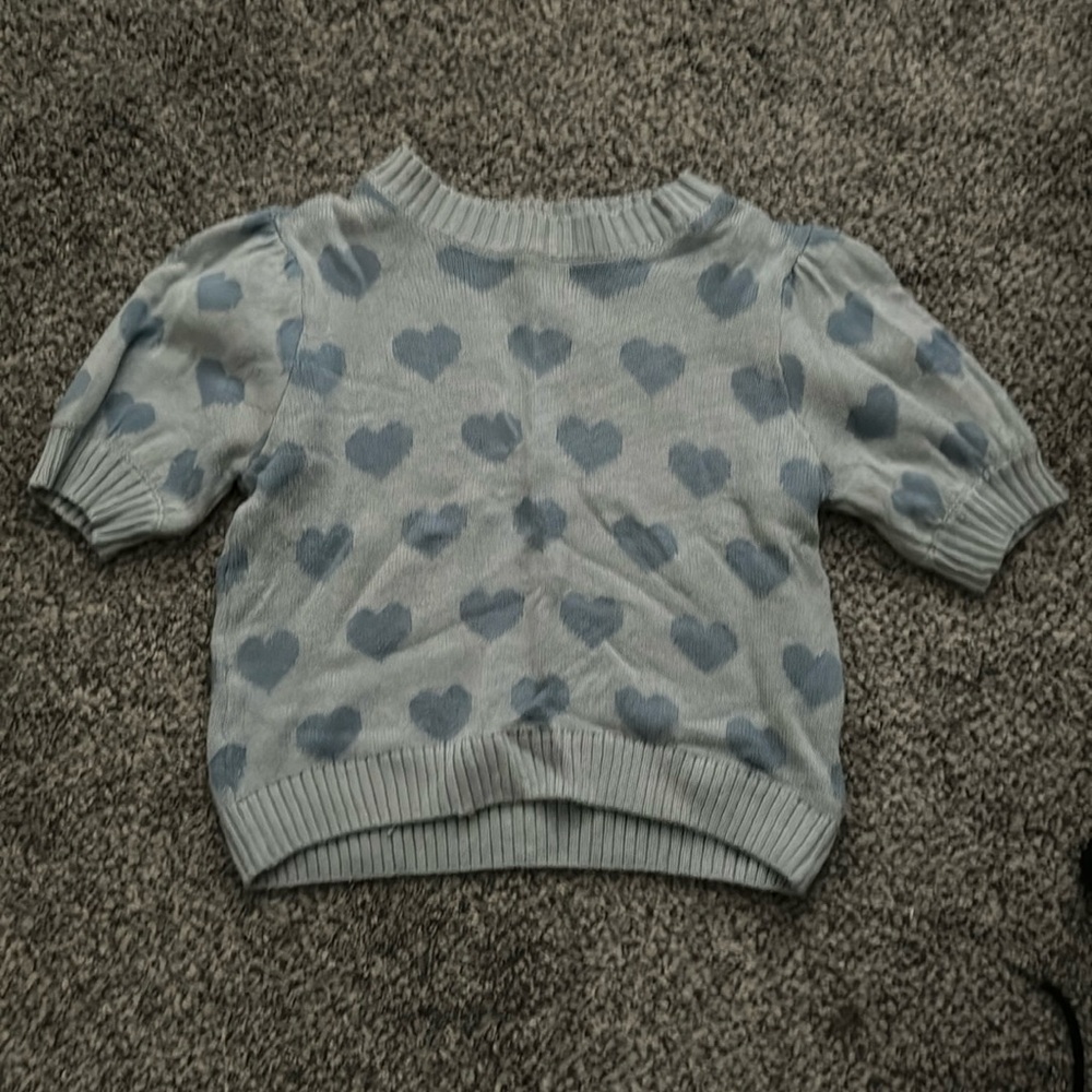 Blue short sleeve sweater